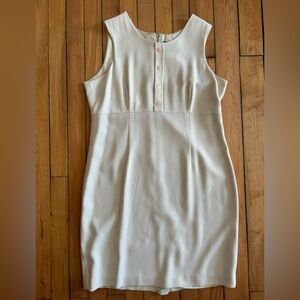 Vintage 90s ivory sheath suiting dress